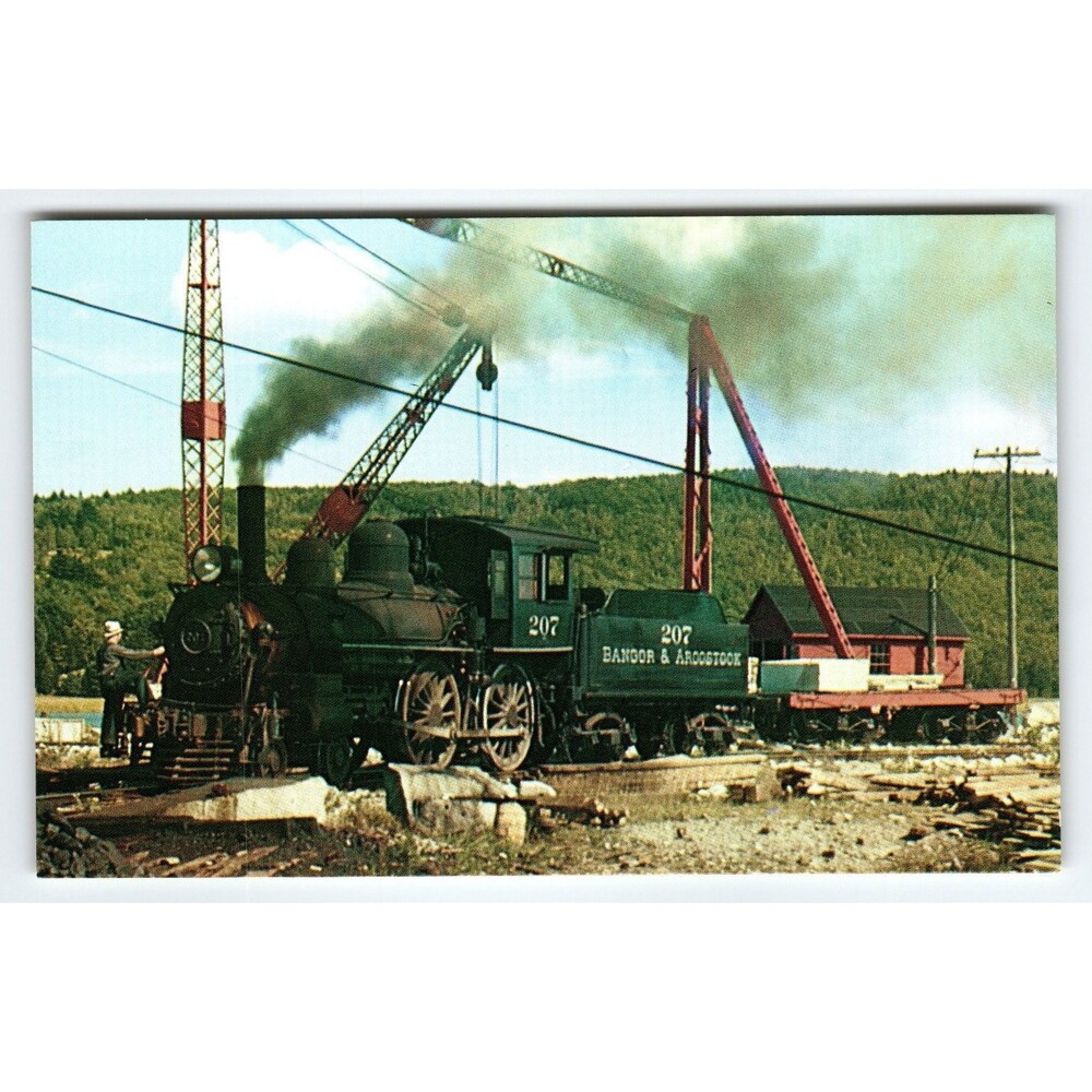 Bangor & Aroostook Railroad Locomotive 207 Photochrome Postcard